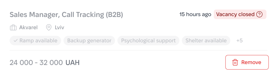 Job card, Unavailable state